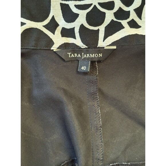 Tara Jarmon Floral Print Mini Dress Women’s Size US 8 EU 40 Cotton Blend Black - Picture 4 of 12